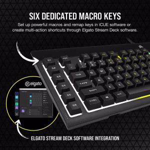 CORSAIR K55 RGB PRO - Retroiluminación RGB dinámica - IP42 resistente al polvo y derrames